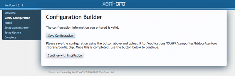 XenForo forum installation, securing, and configuring