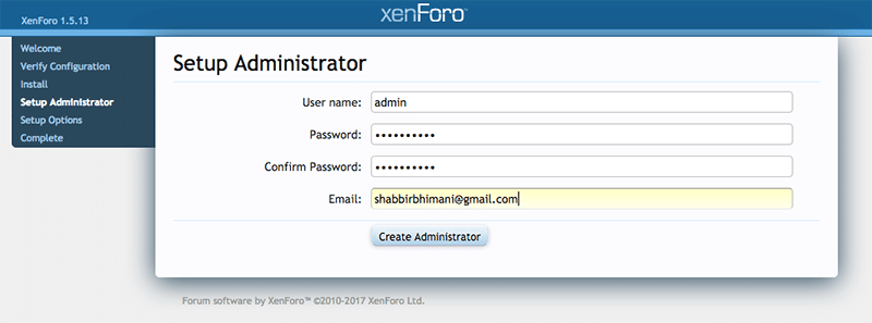 install xenforo step 5